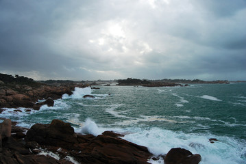 Côte de Granite rose par mauvais temps