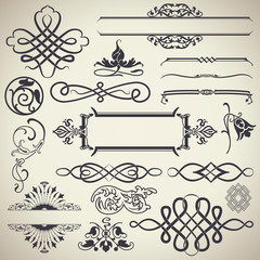 Vintage Calligraphic Design Elements Vector
