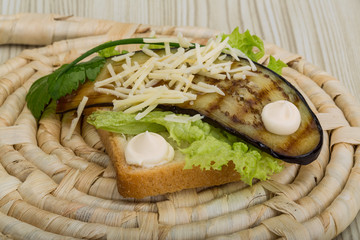 Panini with grilled eggplant
