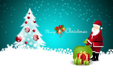 Christmas  gift box with santaclaus