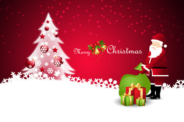 Christmas  gift box with santaclaus