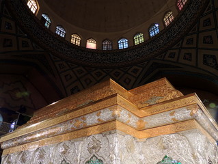 Gold and silver shrine for Imam Hussain's grave in Karbala