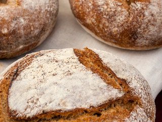 Fresh Baked Bread Dusted with Flour