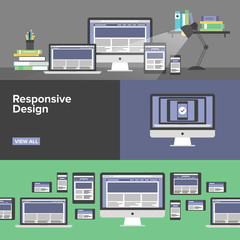 Responsive web design flat banners