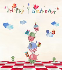 Obraz na płótnie Canvas Birthday greeting card