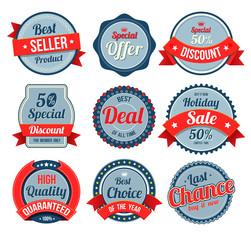 Set of retro vintage banner, badges and labels.