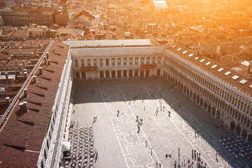 Widok na Plac św. Marka w Wenecji. - obrazy, fototapety, plakaty