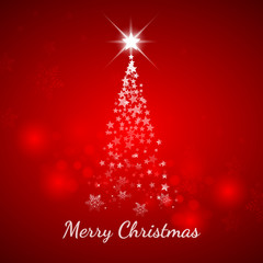 Christmas background with Christmas tree, vector illustration.