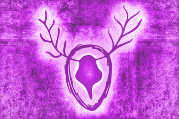 Landhausstil - Hirschgeweih - purple