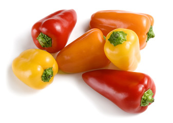 sweet pepprs on white