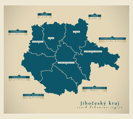 Obraz premium Modern Map - Jihocesky kraj CZ