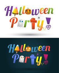 Happy Halloween party text design