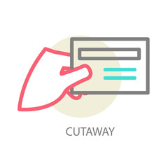 Hand holding business card.