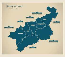 Fototapeta Modern Map - Ustecky kraj CZ obraz