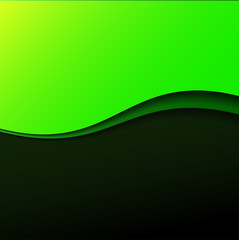 Abstract green wave background with stripes