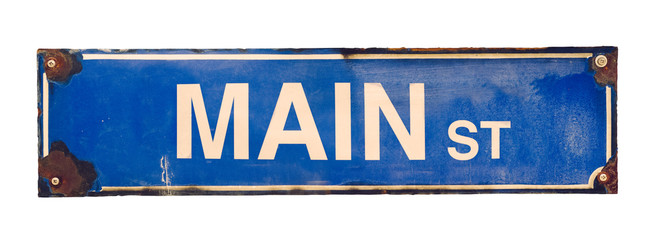 Isolated Main Street Sign