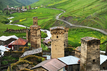 Ushguli village and ancient towers