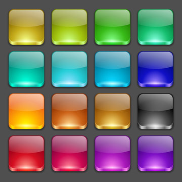 Colorful Square Glossy Buttons