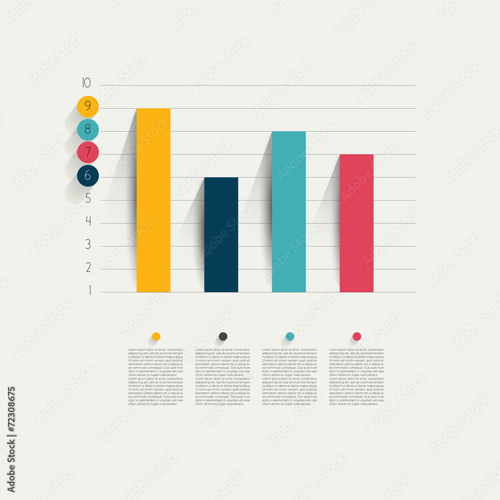 Aufkleber example of business flat design graph.