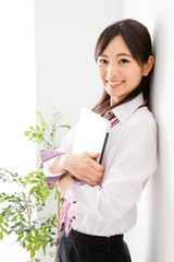 Fototapeta premium portrait of asian businesswoman relaxing