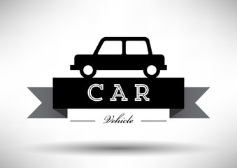 Car Icon with Typographic Design