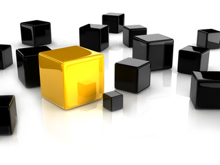 Obraz premium yellow cube