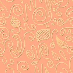 Circles and swirls seamless pattern