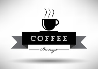 Coffee Cup Icon with Typographic Design
