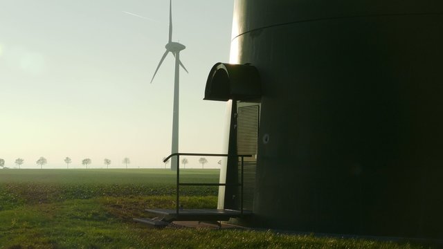 Service-entry of a Windwheel , Windrad Wartungseingang - 4K UHD