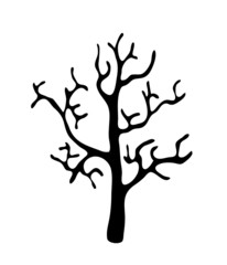black tree without leaves, vector