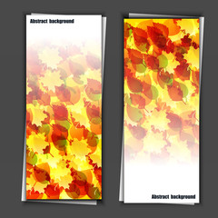Set of banner templates with autumn background.