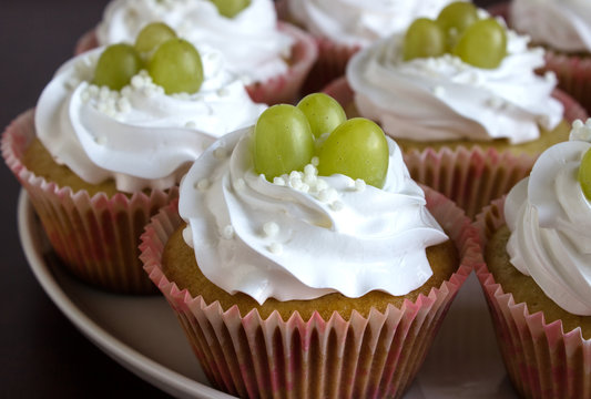 cupcakes with grapes