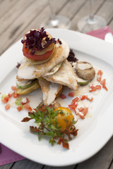 A serving of grilled chicken breast meat