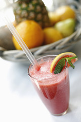 Red Fruit Juice in a Glass