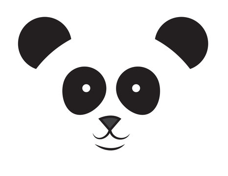 Large happy cartoon panda face