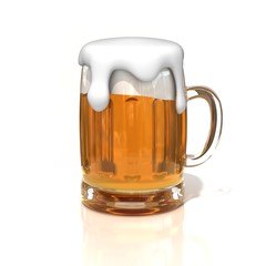 beer glass 3d illustration