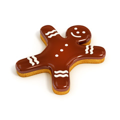 chocolate biscuit gingerbread man 3d illustration