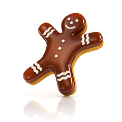 chocolate biscuit gingerbread man 3d illustration