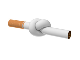 Cigarette tied to a knot