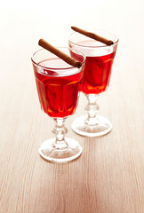 Two glasses of mulled wine
