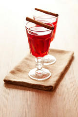 Two glasses of mulled wine