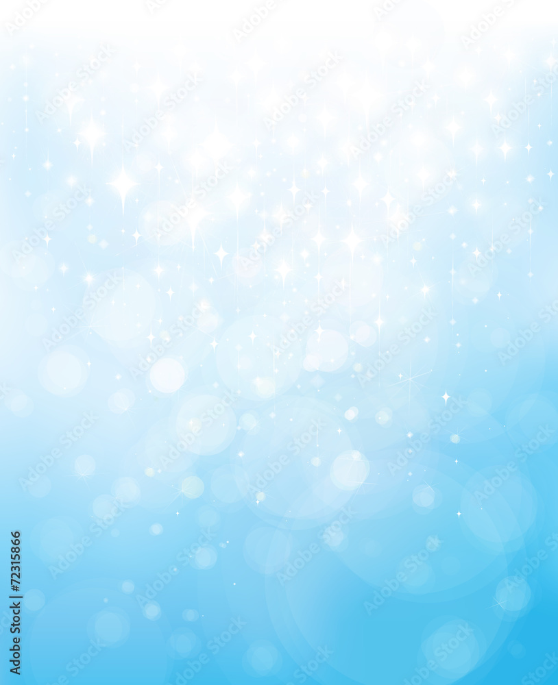 Canvas Prints vector abstract blue bokeh stars background.