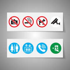 Public signs vector set