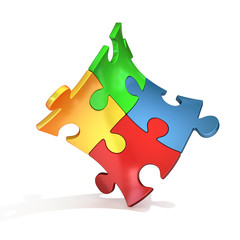 Fototapeta premium wavy puzzle 3d illustration
