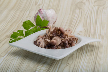 Boiled octopus