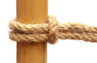 Rope knot on a bamboo