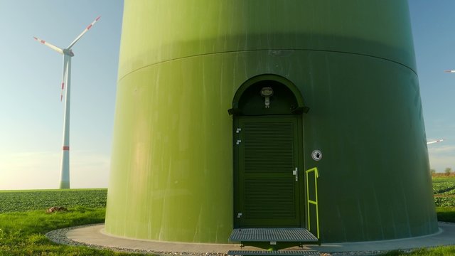 Service-entry of a Windwheel , Windrad Wartungseingang - 4K UHD