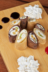 pancake roll with marmalade