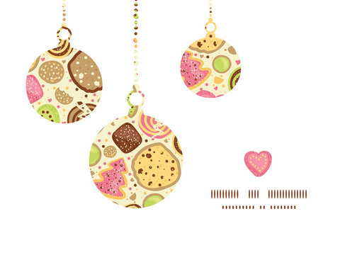 Vector colorful cookies Christmas ornaments silhouettes pattern