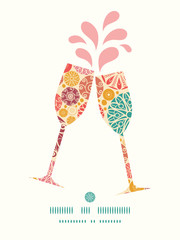 Vector abstract decorative circles toasting wine glasses